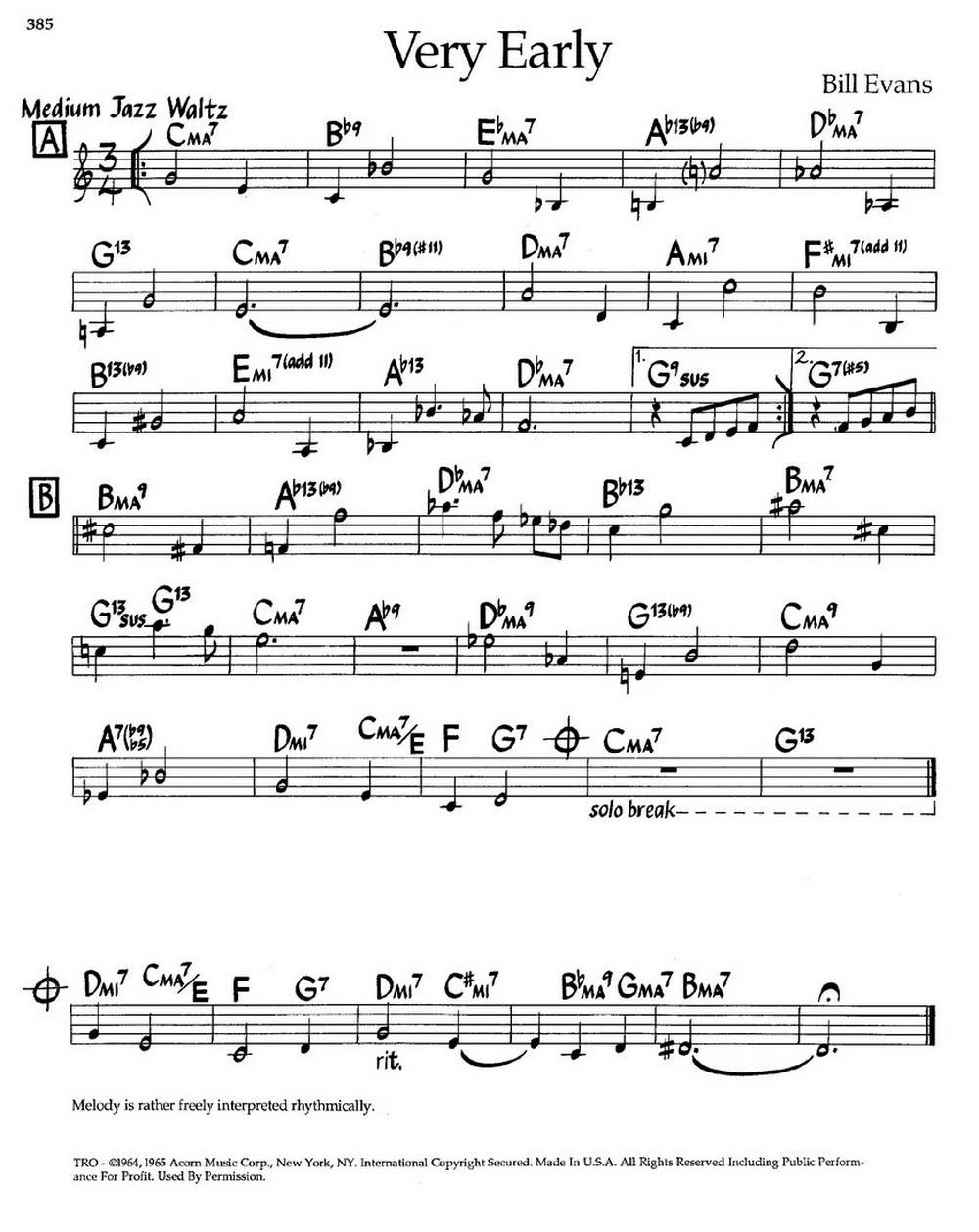 Very Early（爵士钢琴曲）钢琴曲谱（图1）