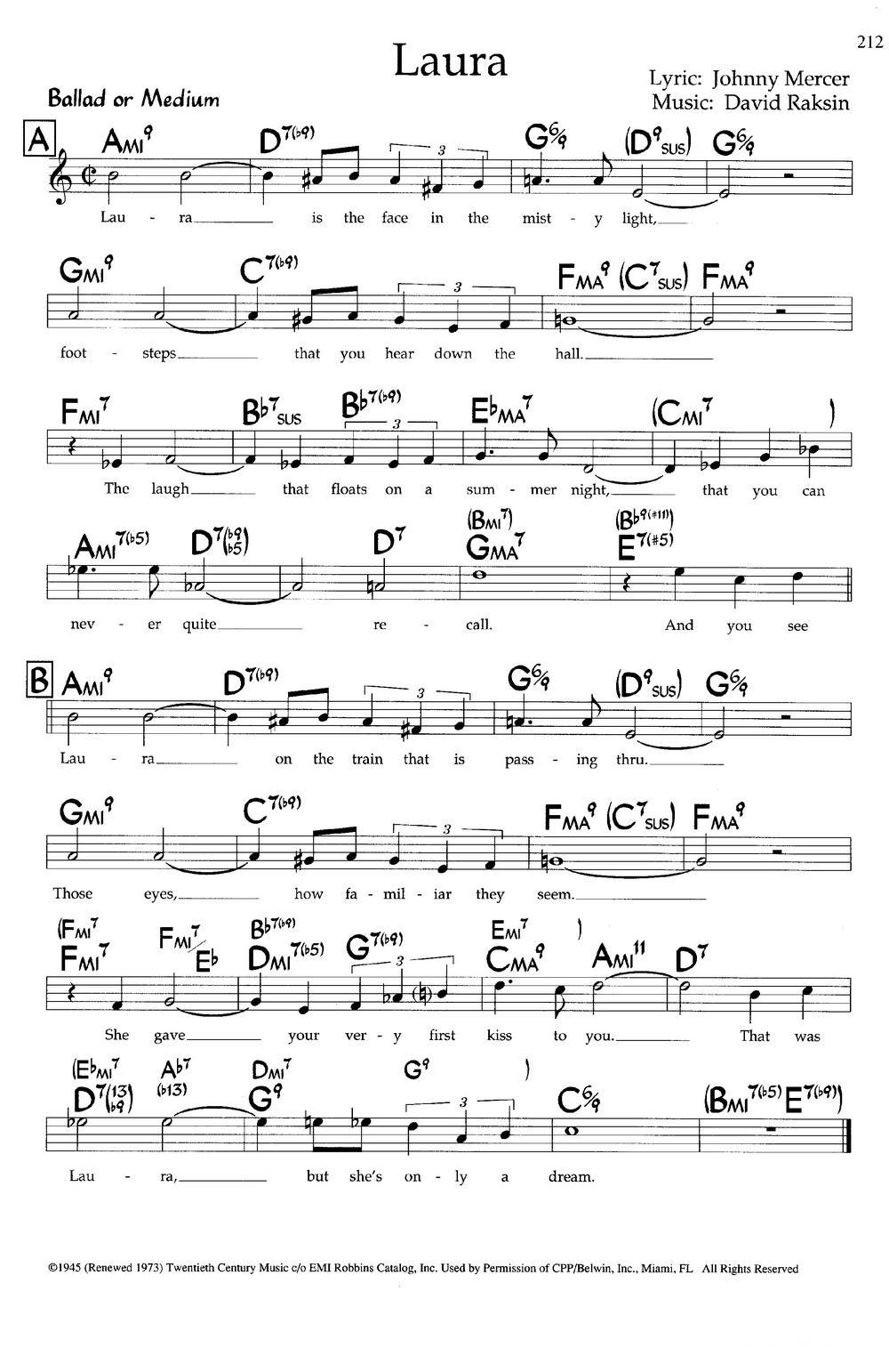 Laura（带和弦五线谱）钢琴曲谱（图1）