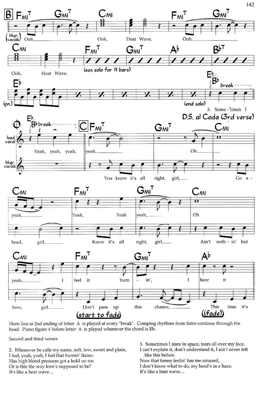 Heat Wave（带和弦五线谱）钢琴曲谱（图2）