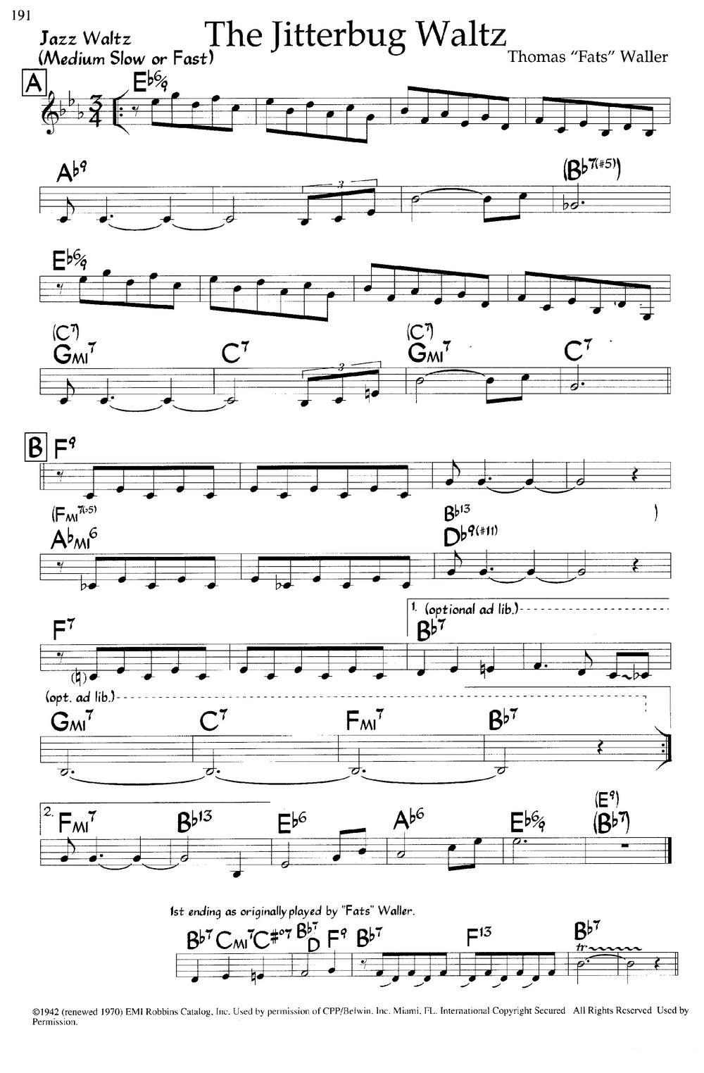 The Jitterbug Waltz（爵士钢琴曲）钢琴曲谱（图1）