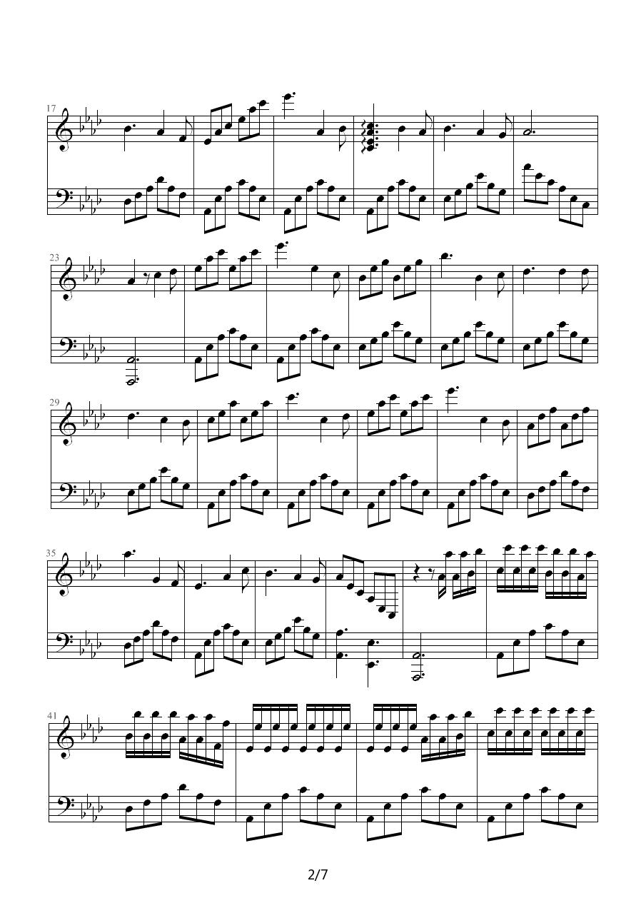 SWEET BYE AND BYE（甜蜜奏鸣曲）钢琴曲谱（图2）