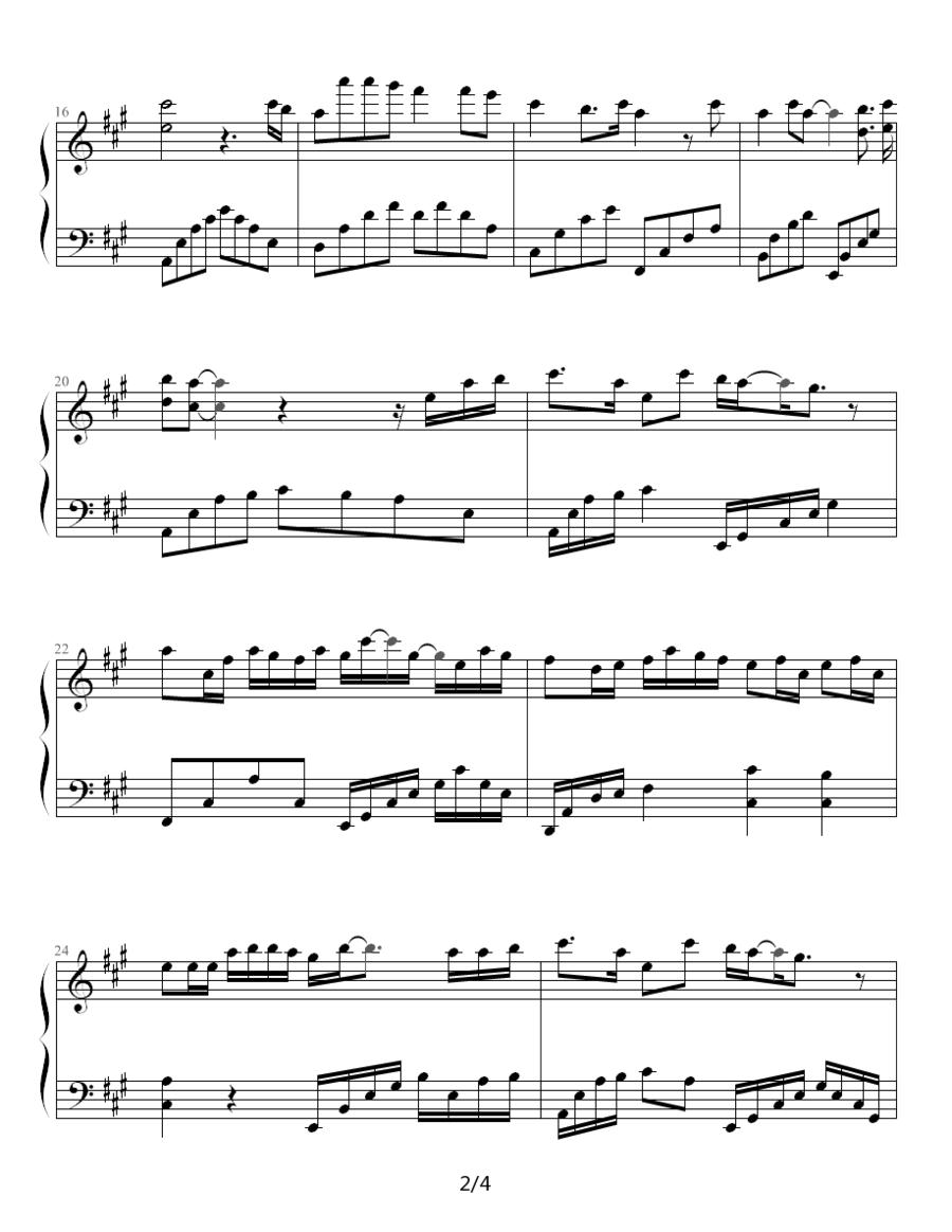 羽毛钢琴曲谱（图2）