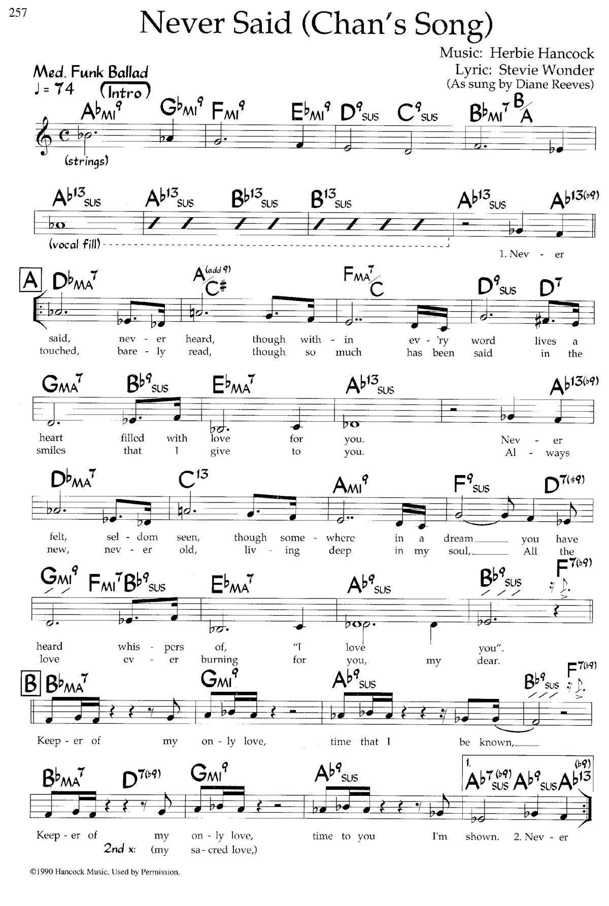 Never Said(Chan's Song)（带和弦五线谱）钢琴曲谱（图1）