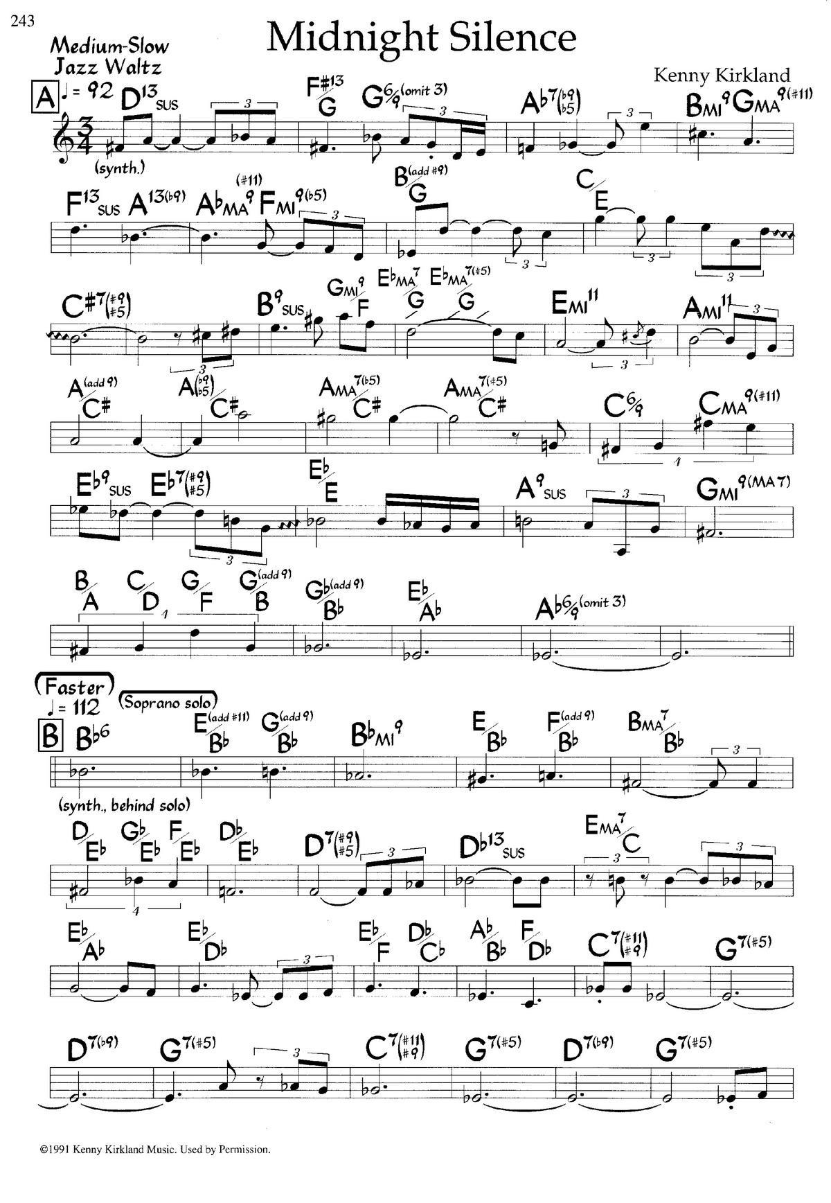 Midnidht Silense（爵士钢琴曲）钢琴曲谱（图1）