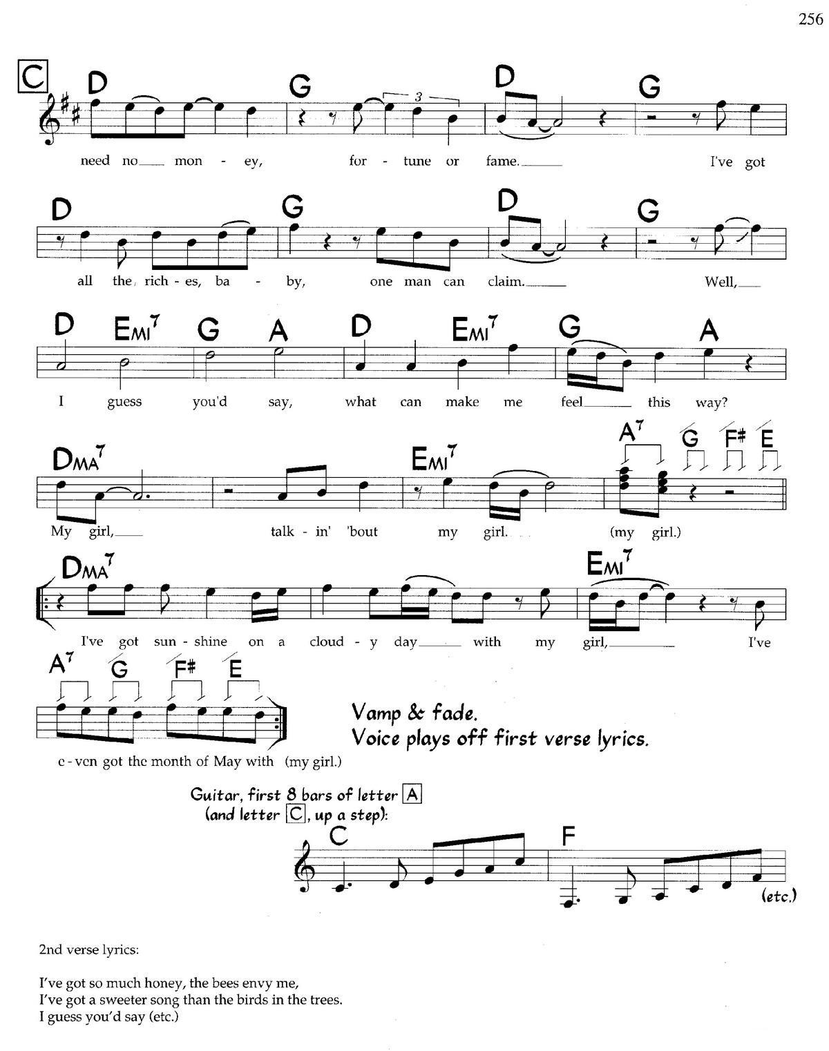 My Girl（带和弦五线谱）钢琴曲谱（图2）
