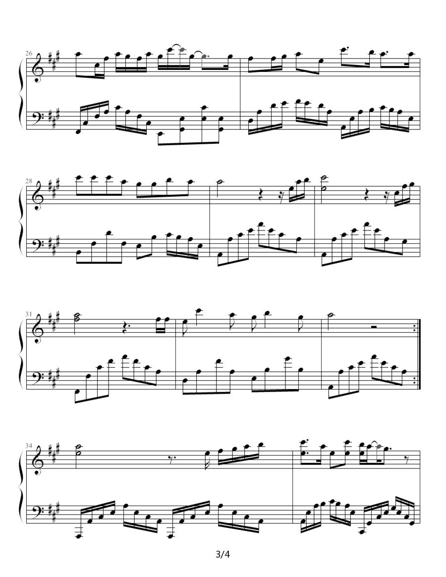 羽毛钢琴曲谱（图3）
