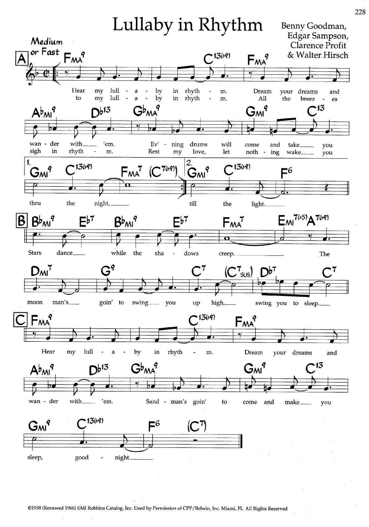 Lullaby in Rhythm（带和弦五线谱）钢琴曲谱（图1）