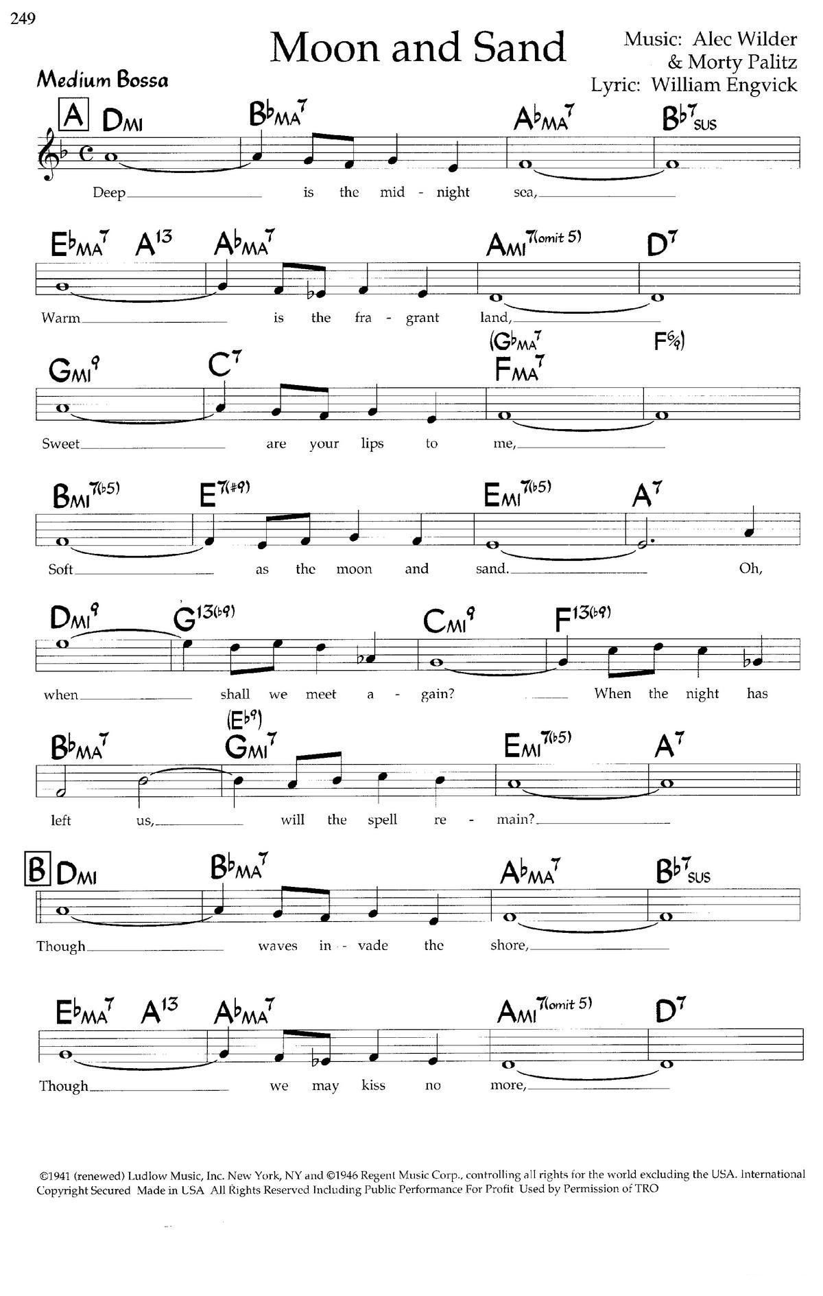 Moon and Sand（带和弦五线谱）钢琴曲谱（图1）