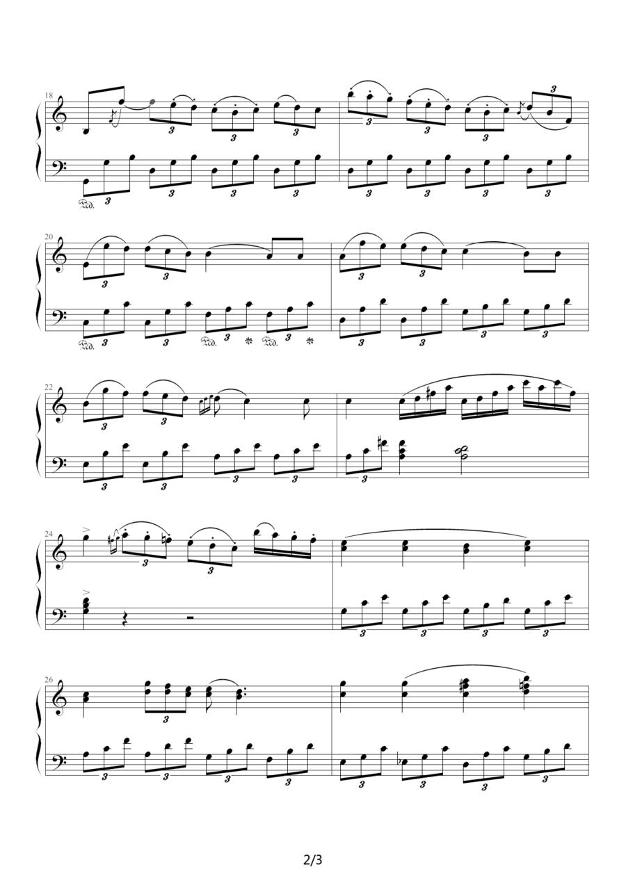 第五钢琴协奏曲（第二乐章）钢琴曲谱（图2）