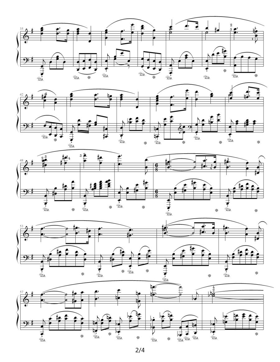 G大调小夜曲钢琴曲谱（图2）