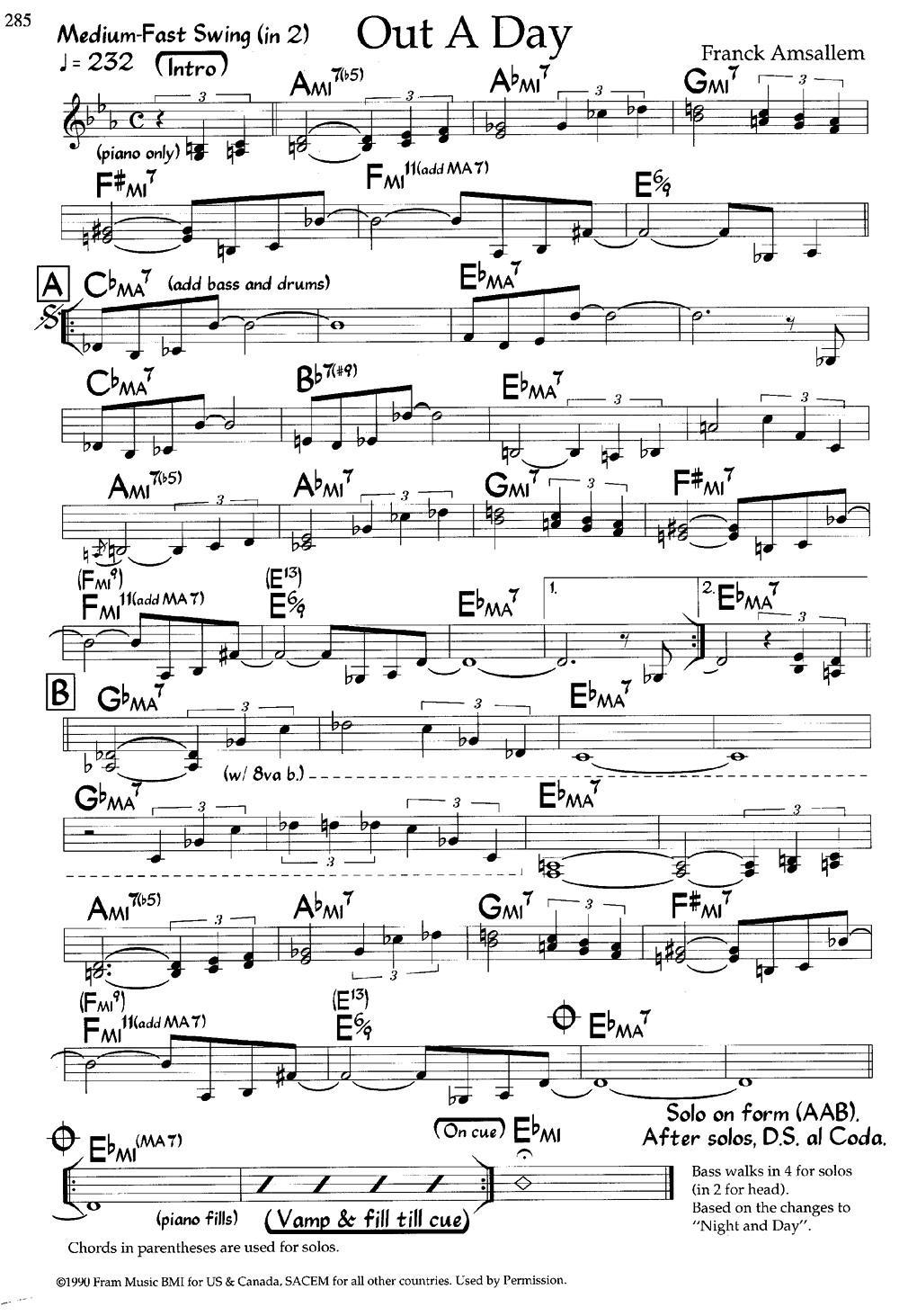 Out A Day（爵士钢琴曲）钢琴曲谱（图1）