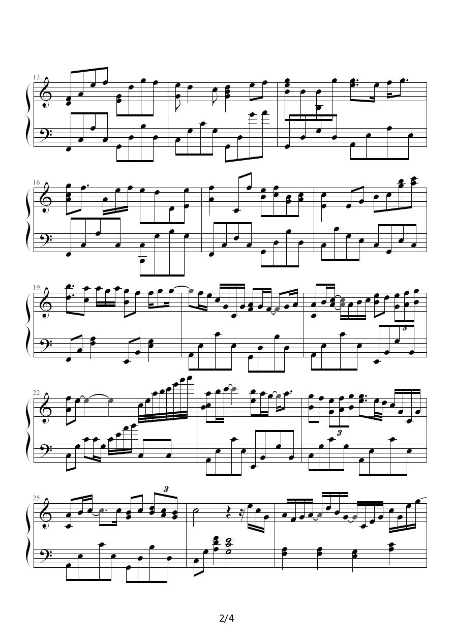 忘却不了的泪钢琴曲谱（图2）