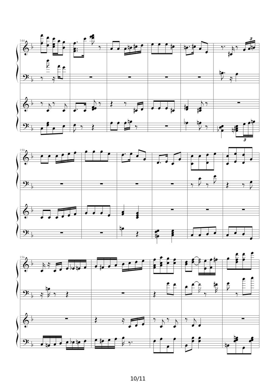 扬基嘟德尔（爵士版）（四手联弹）钢琴曲谱（图10）