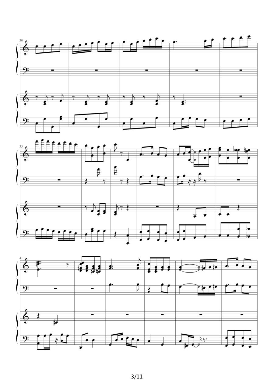 扬基嘟德尔（爵士版）（四手联弹）钢琴曲谱（图3）