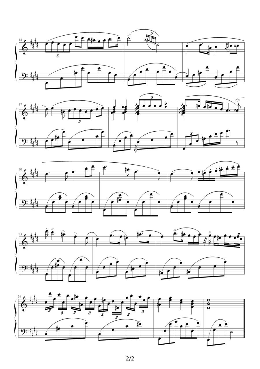 第一钢琴协奏曲第二乐章《罗曼查》（韩剧《天国的阶梯》背景音乐）钢琴曲谱（图2）