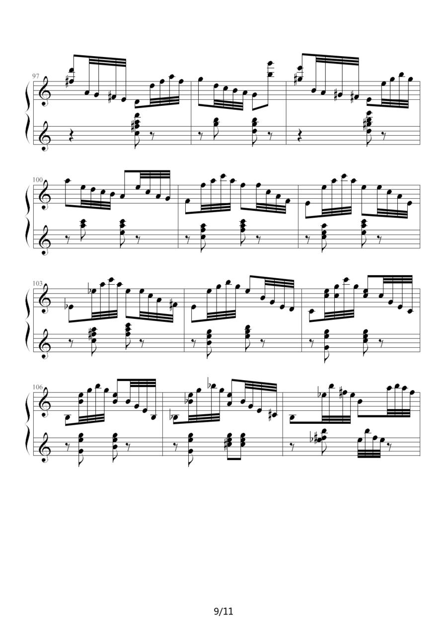 狩猎（练习曲）钢琴曲谱（图9）