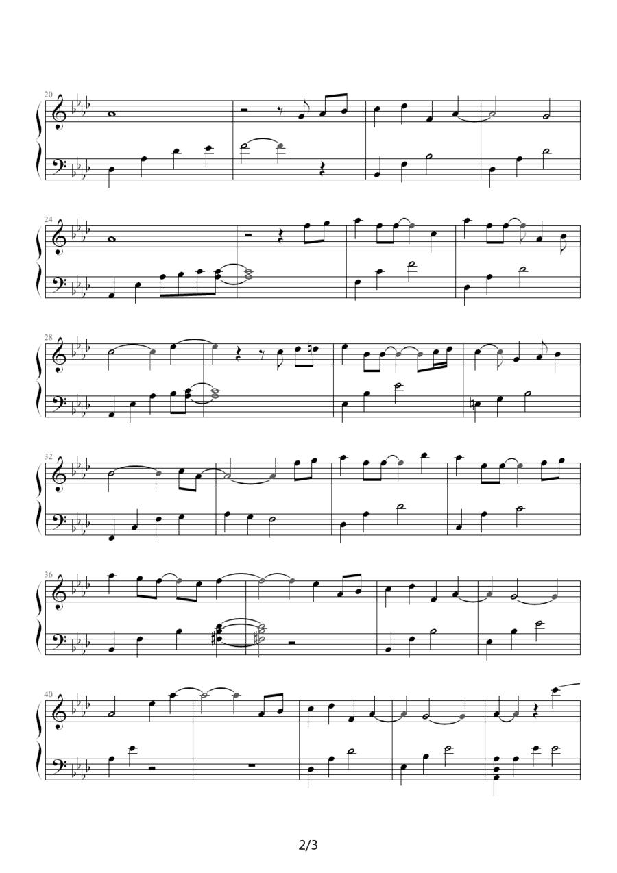 オセンチなi美钢琴曲谱（图2）