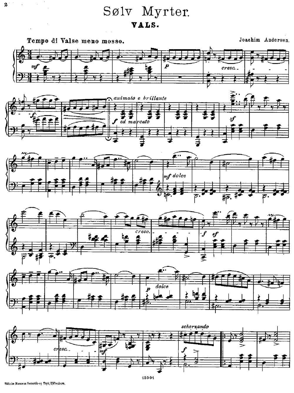S?lv myrter钢琴曲谱（图1）
