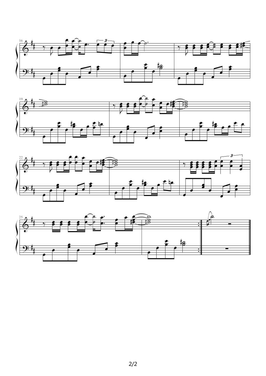 红颜钢琴曲谱（图2）