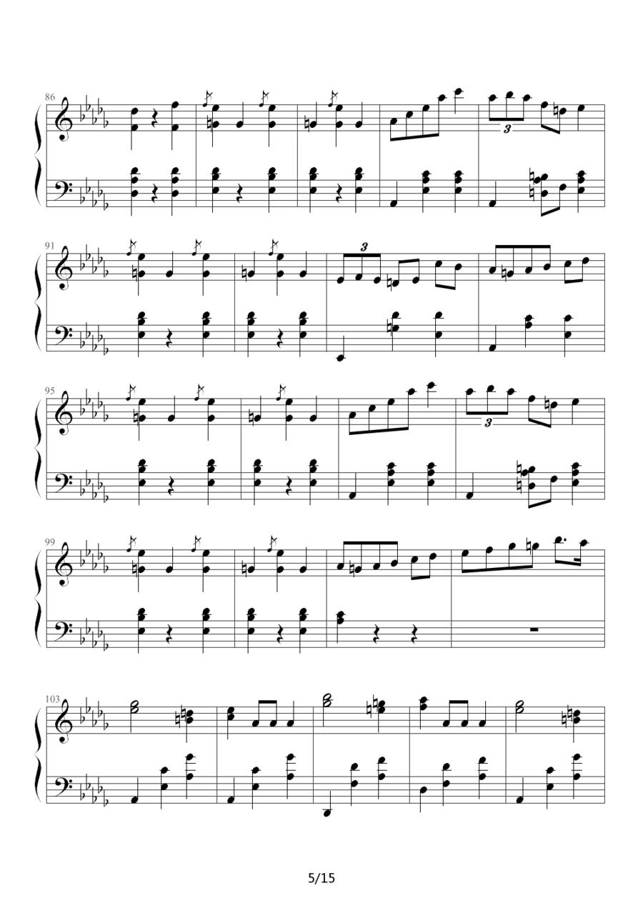 华丽的大圆舞曲钢琴曲谱（图5）