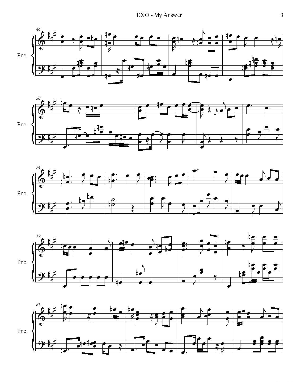 MY ANSWER（我的答案）钢琴曲谱（图3）