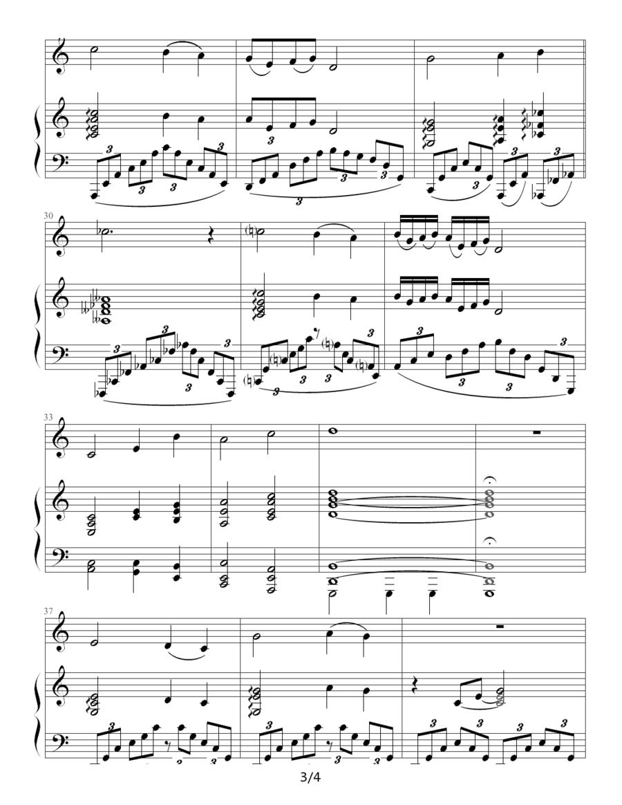 大江东去（钢琴伴奏谱）钢琴曲谱（图3）