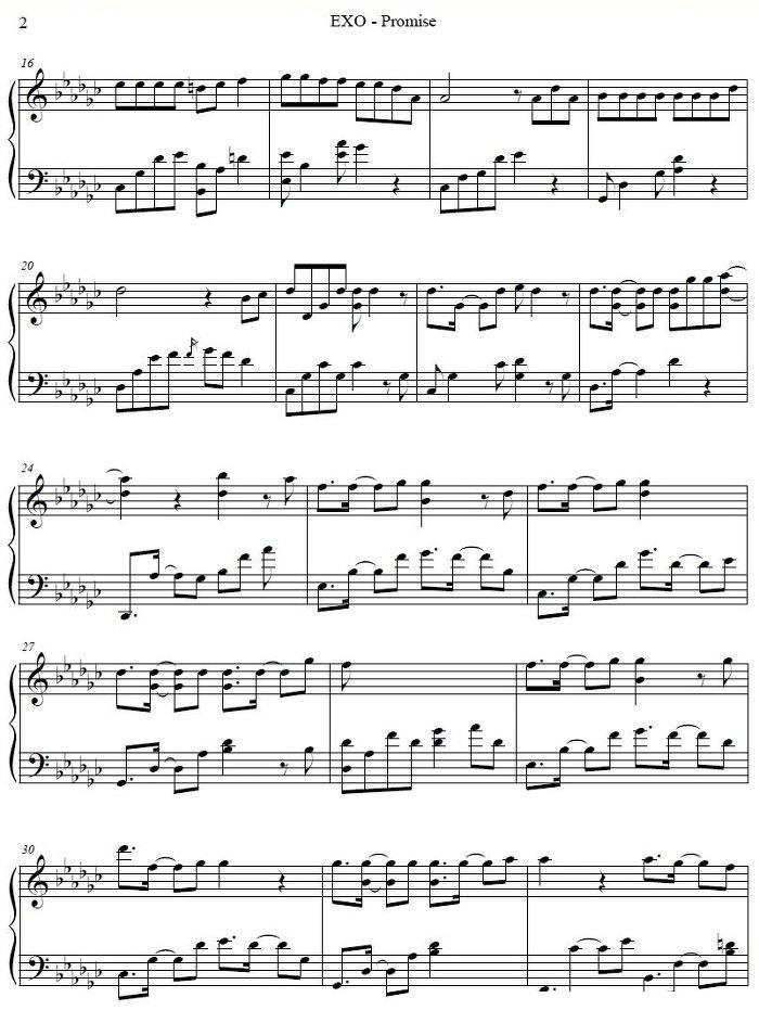Promise（约定）钢琴曲谱（图2）