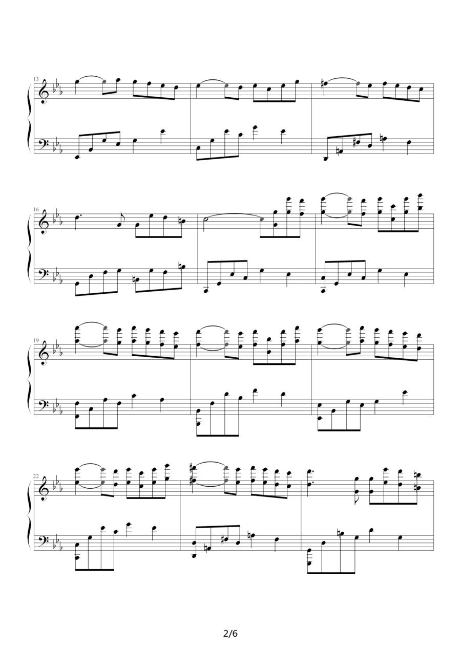 澄镜之水钢琴曲谱（图2）
