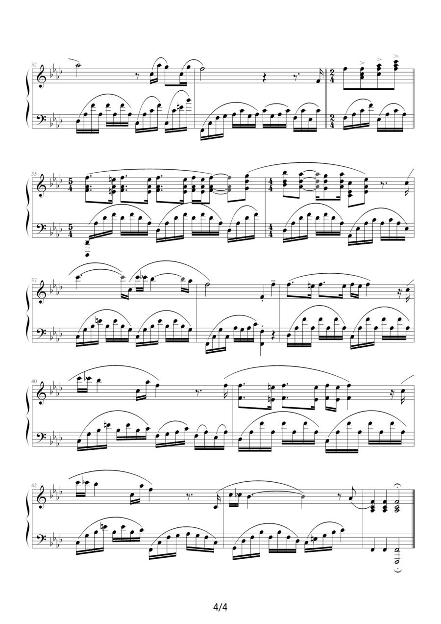 爱莲娜钢琴曲谱（图4）