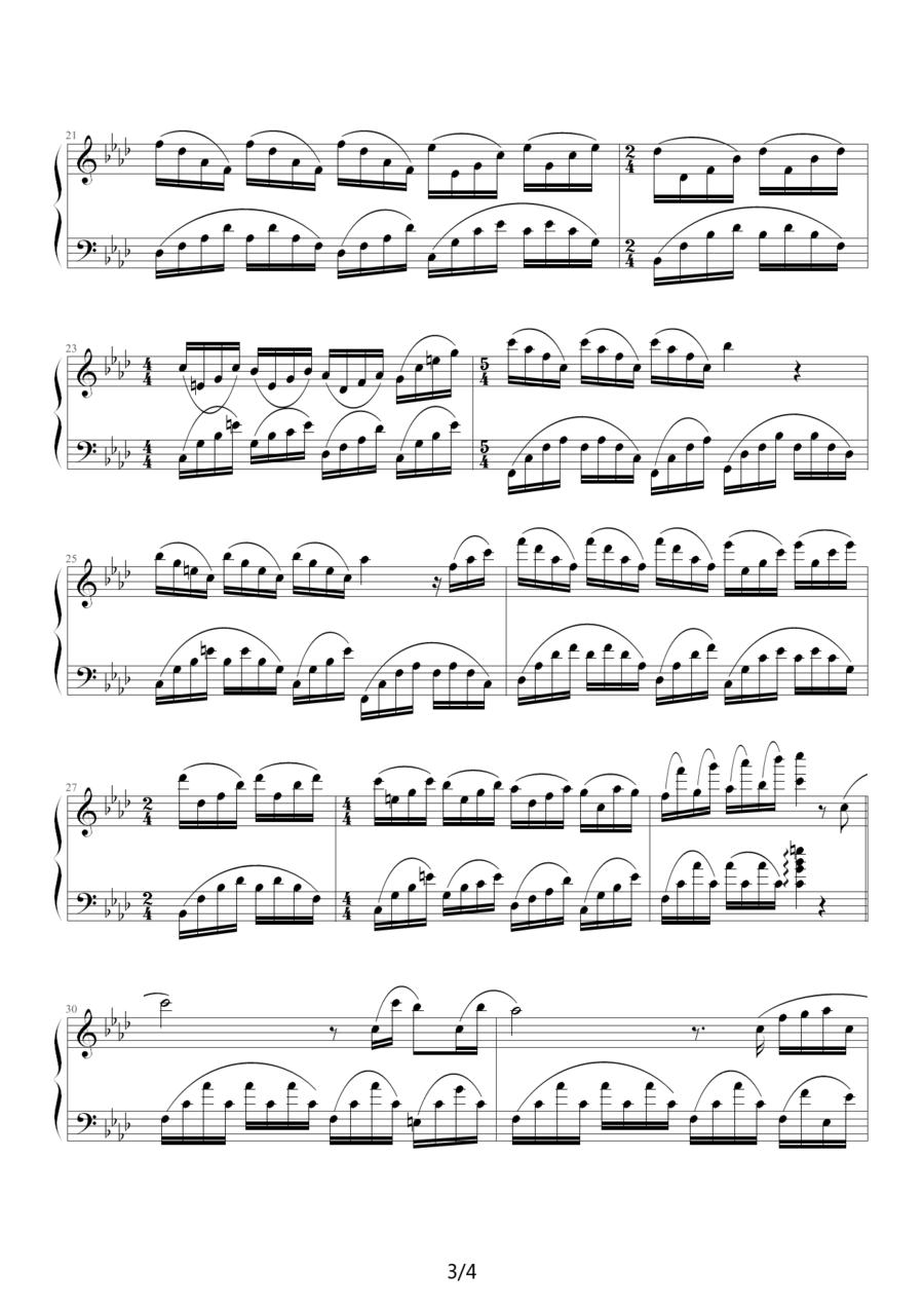 爱莲娜钢琴曲谱（图3）