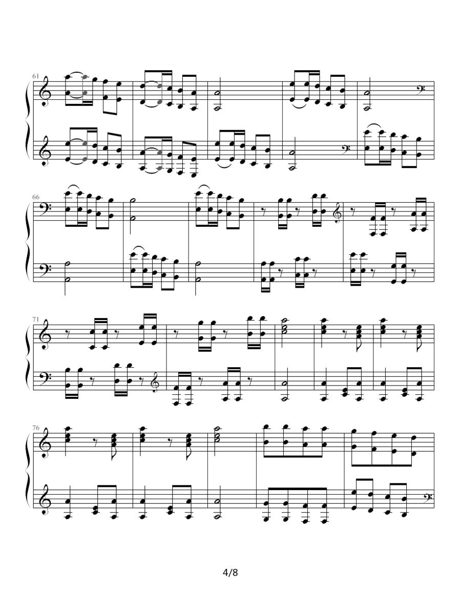 激情的回忆钢琴曲谱（图4）