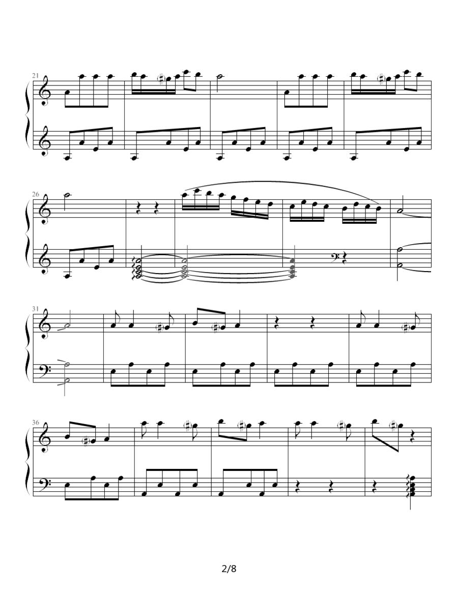 激情的回忆钢琴曲谱（图2）