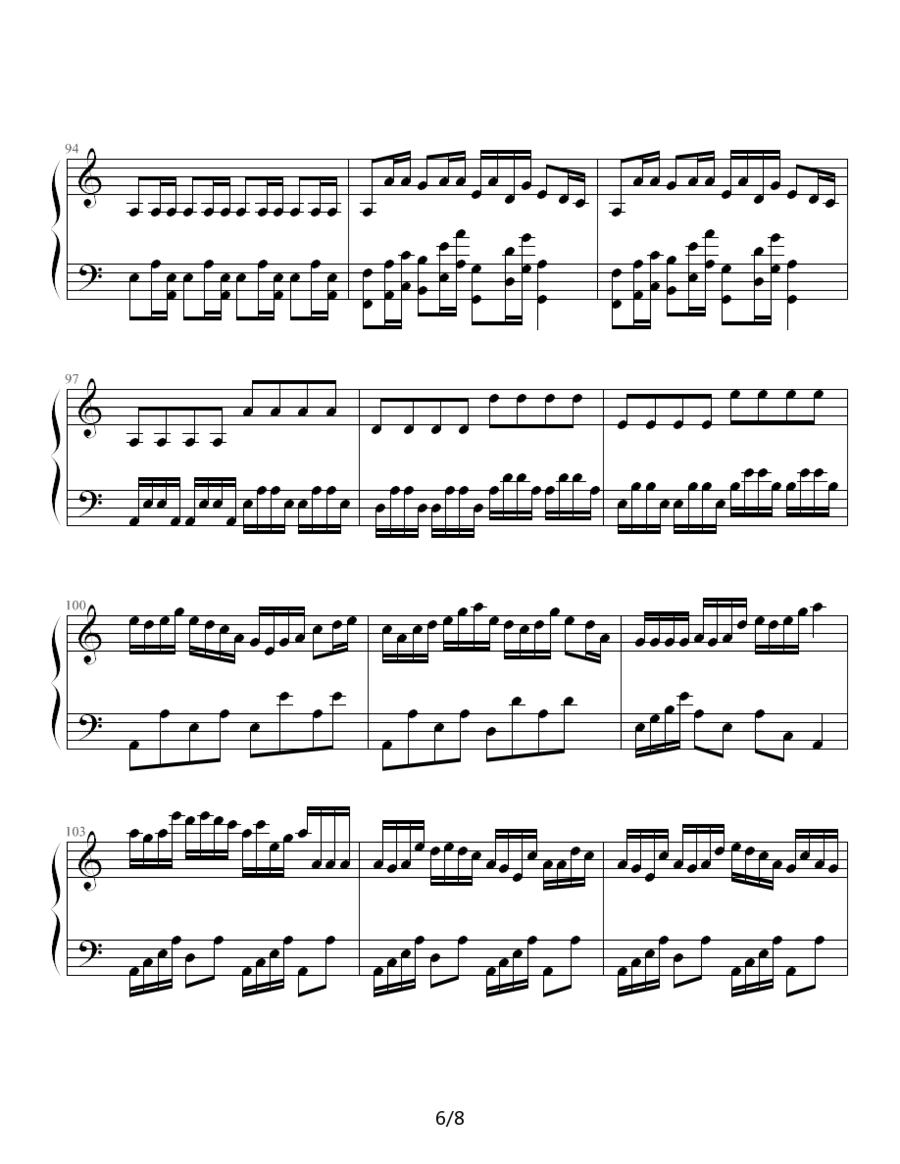 激情的回忆钢琴曲谱（图6）