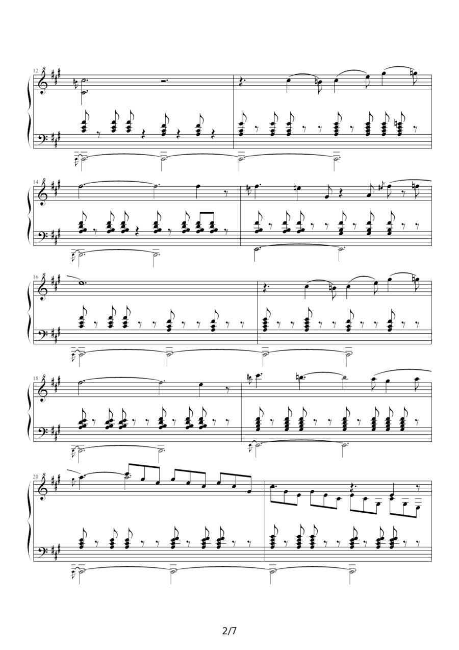 月光下的双人舞钢琴曲谱（图2）