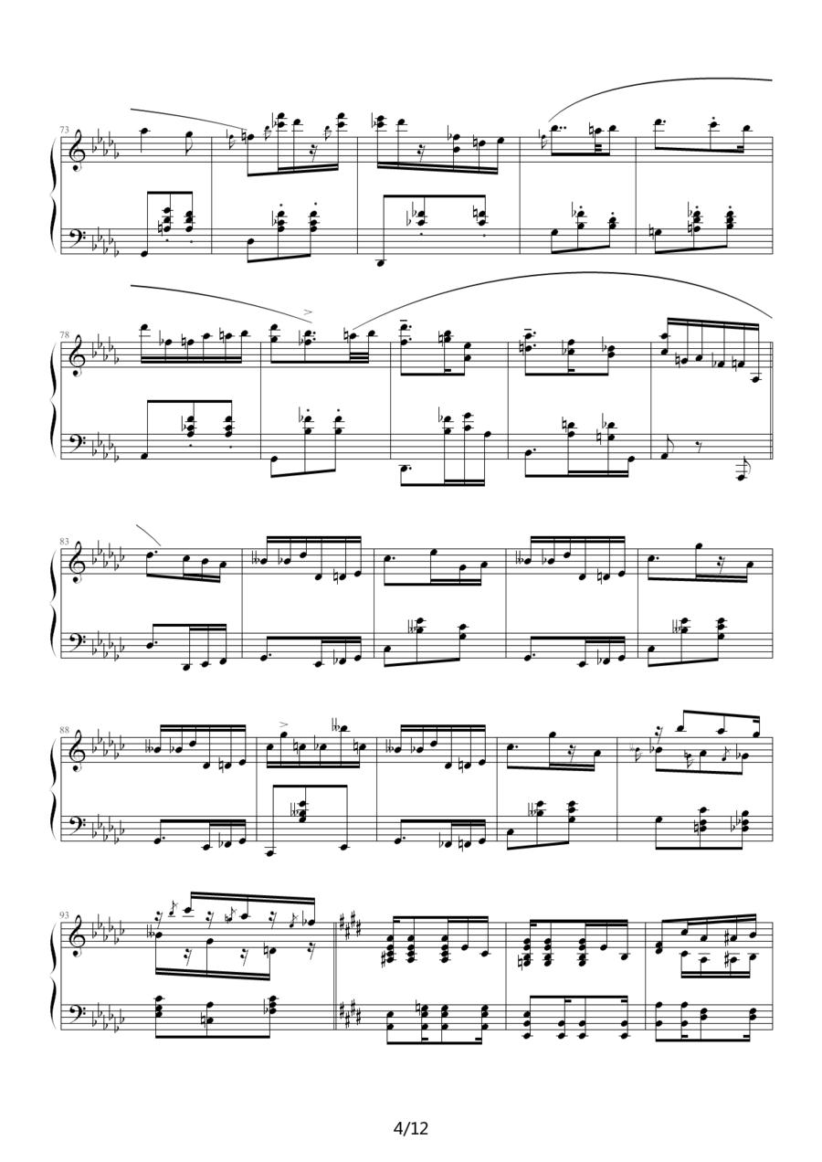 蓝色独白钢琴曲谱（图4）