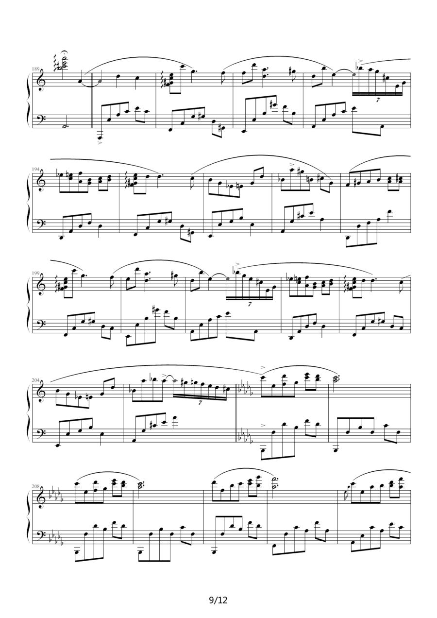 蓝色独白钢琴曲谱（图9）