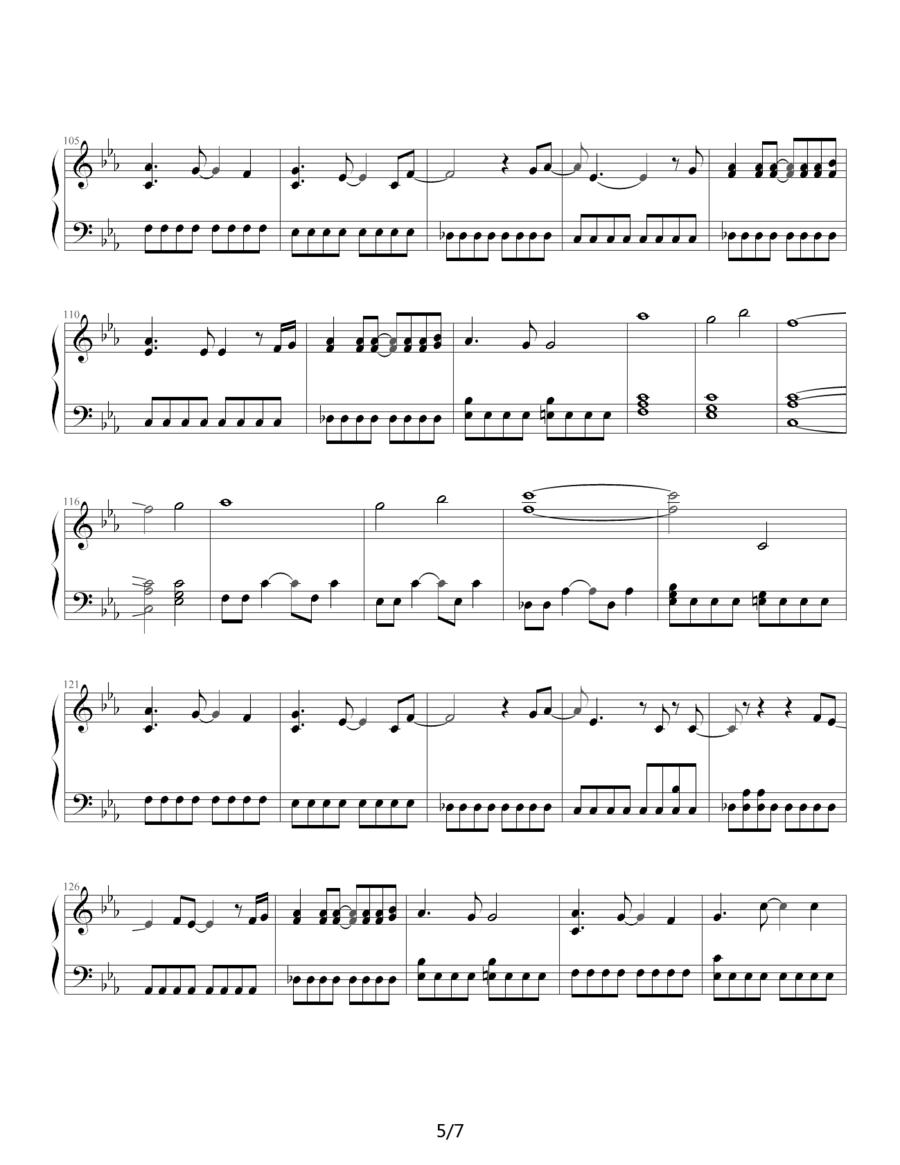 my will（日本动漫《犬夜叉》插曲）钢琴曲谱（图5）
