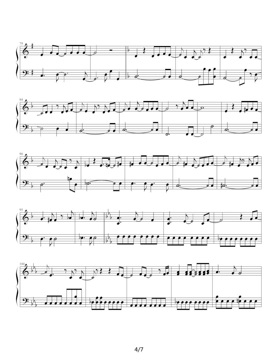 my will（日本动漫《犬夜叉》插曲）钢琴曲谱（图4）