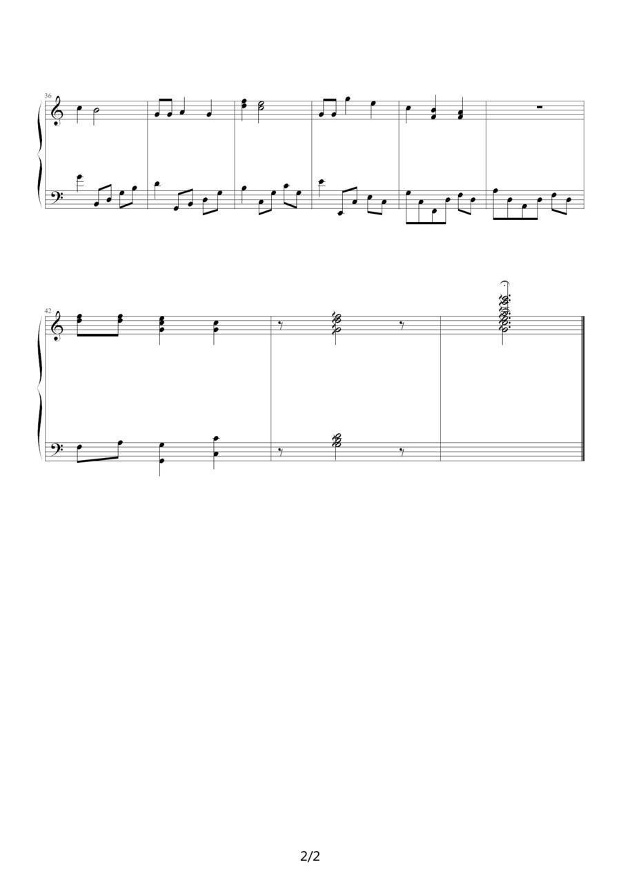 生日的祝福（改编）钢琴曲谱（图2）