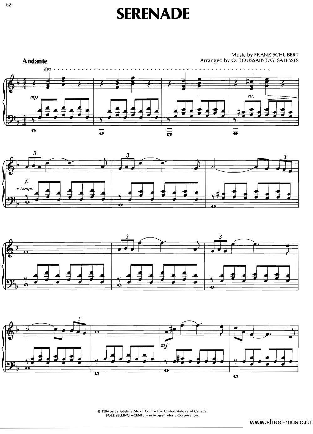 SERENADE钢琴曲谱（图1）