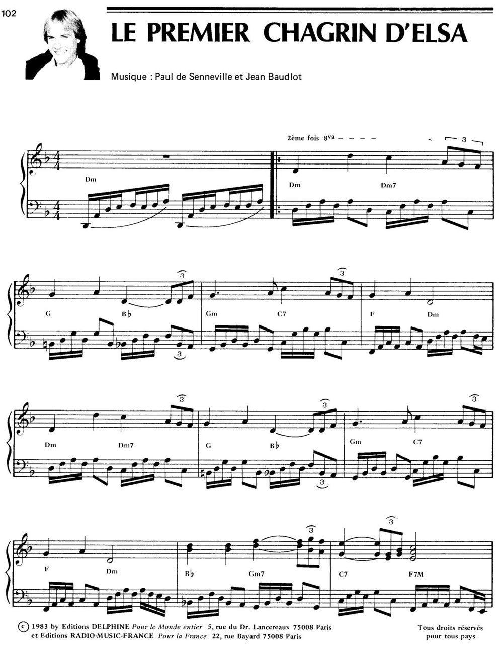 LE PREMIER CHAGRIN D＇ELSA钢琴曲谱（图1）