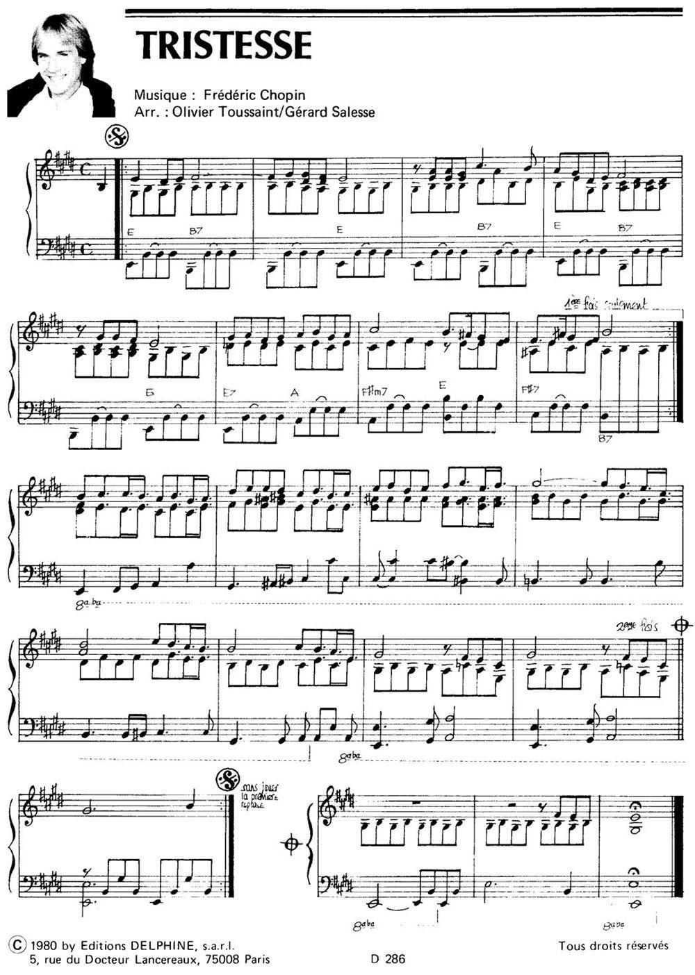 TRISTESSE钢琴曲谱（图1）