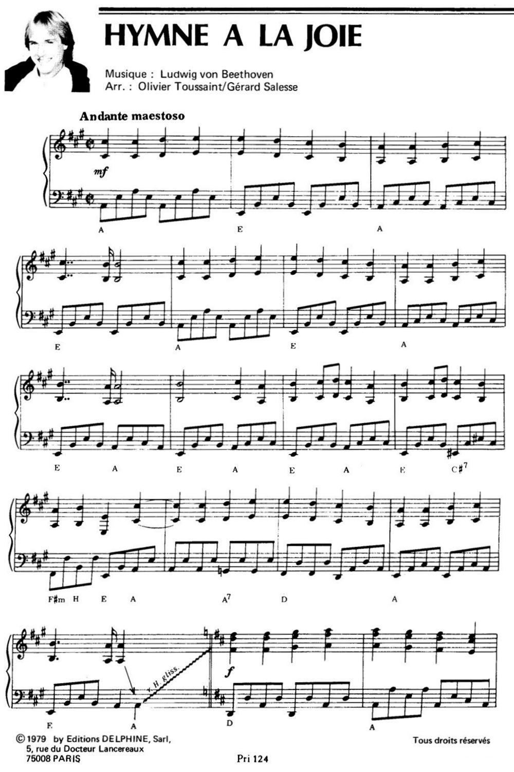 HYMNE A LA JOIE钢琴曲谱（图1）
