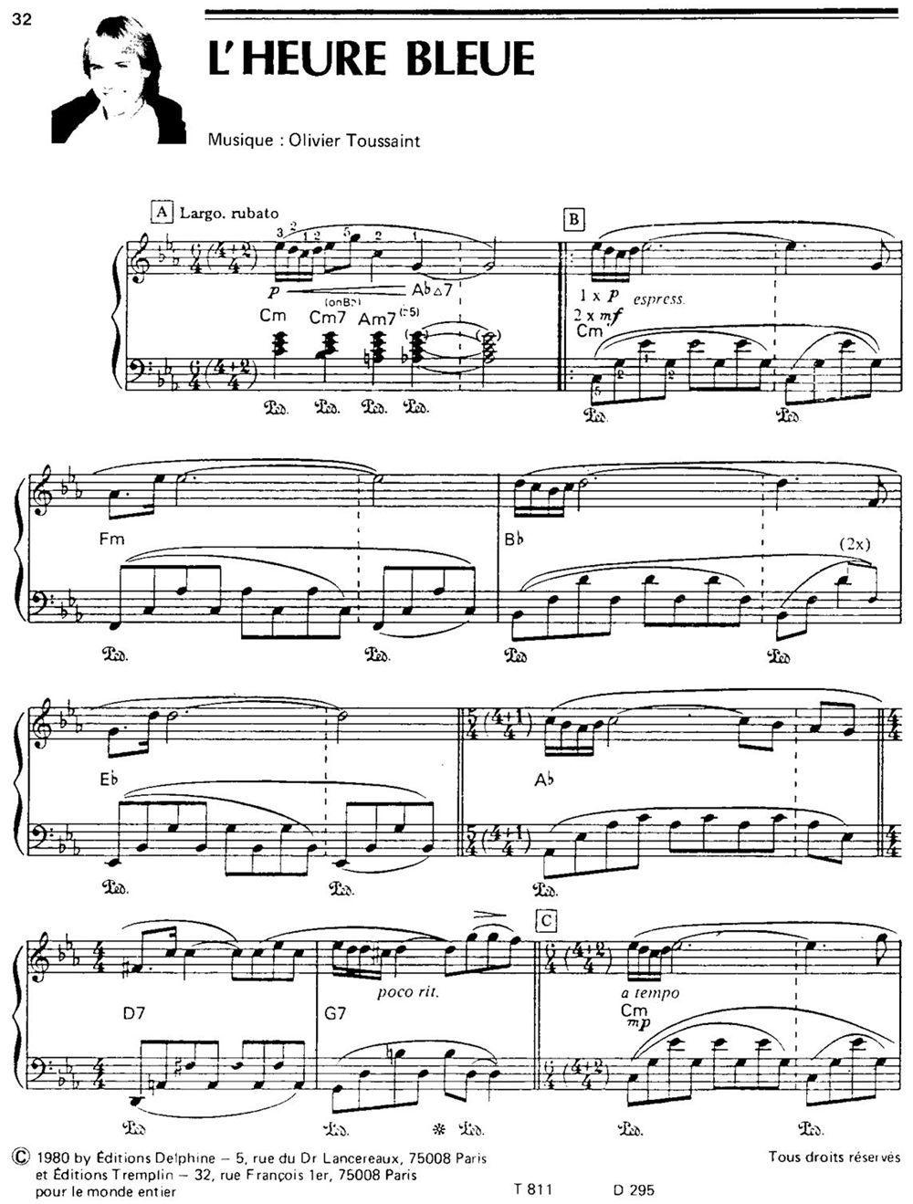 L＇HEURE BLEUE钢琴曲谱（图1）