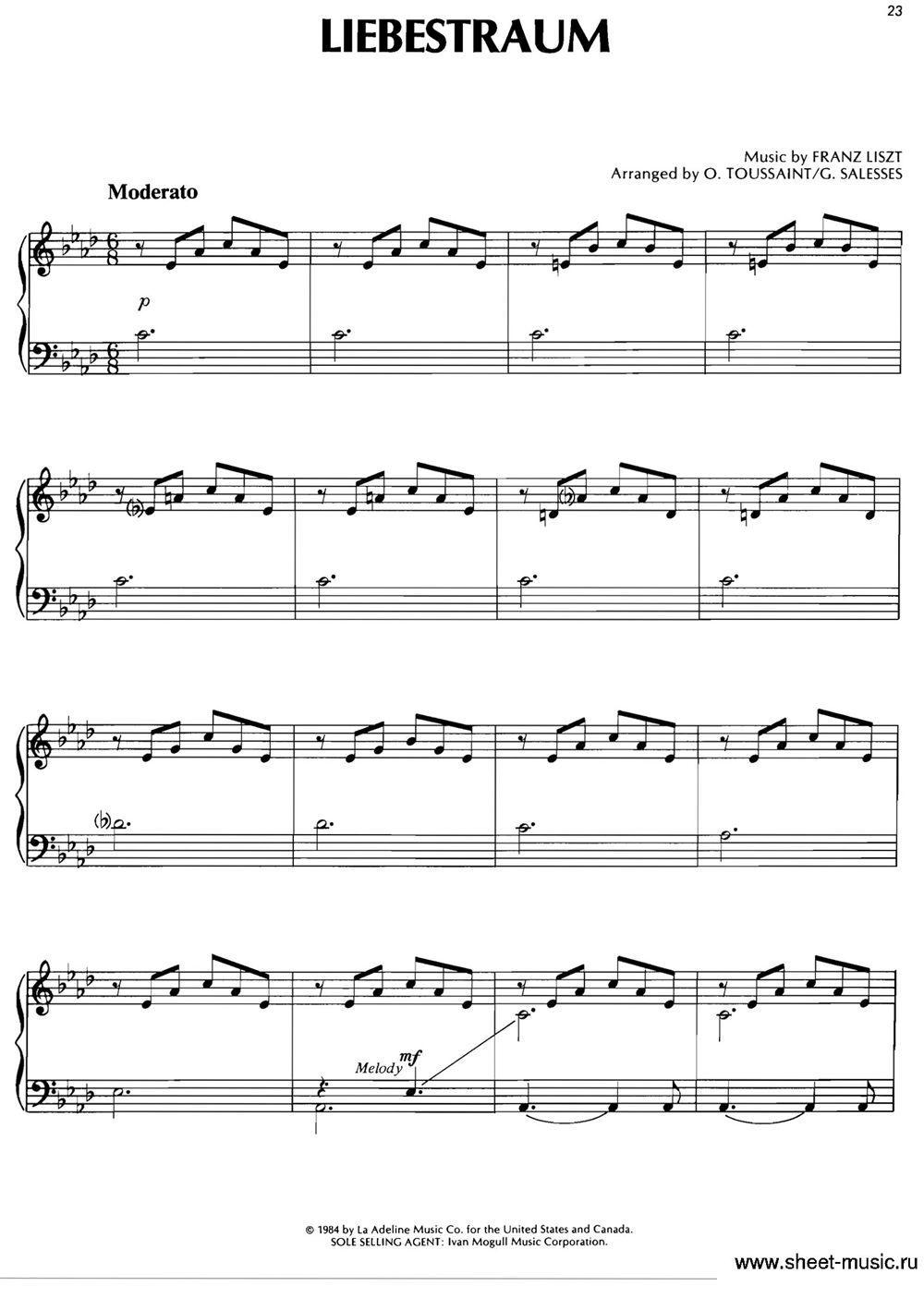 LIEBESTRAUM钢琴曲谱（图1）