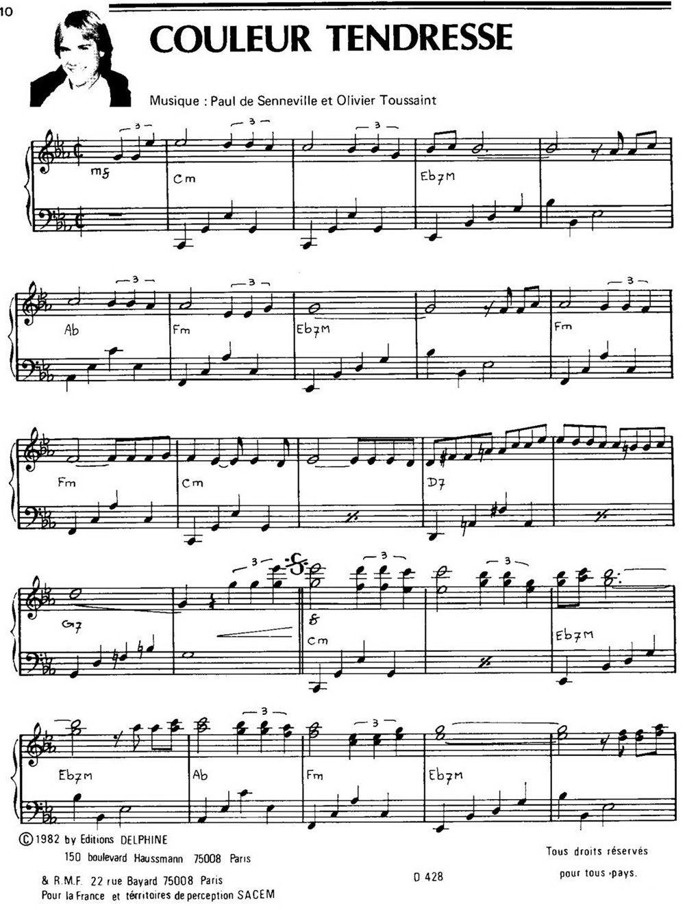 COULEUR TENDRESSE钢琴曲谱（图1）