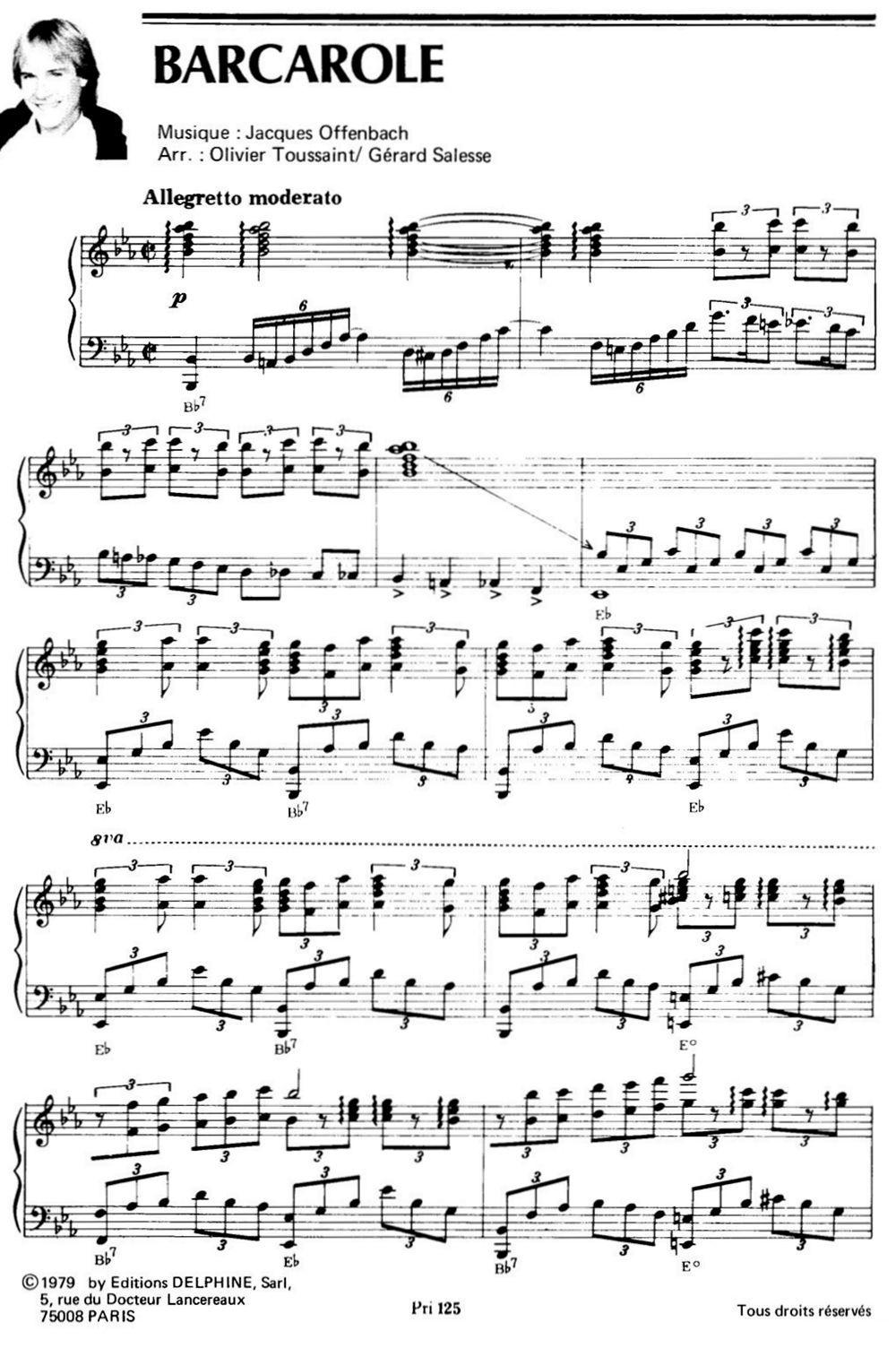BARCAROLE钢琴曲谱（图1）