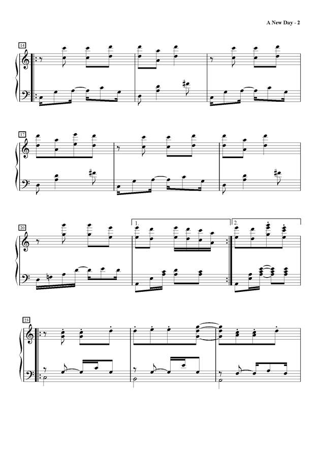 A New Day钢琴曲谱（图2）
