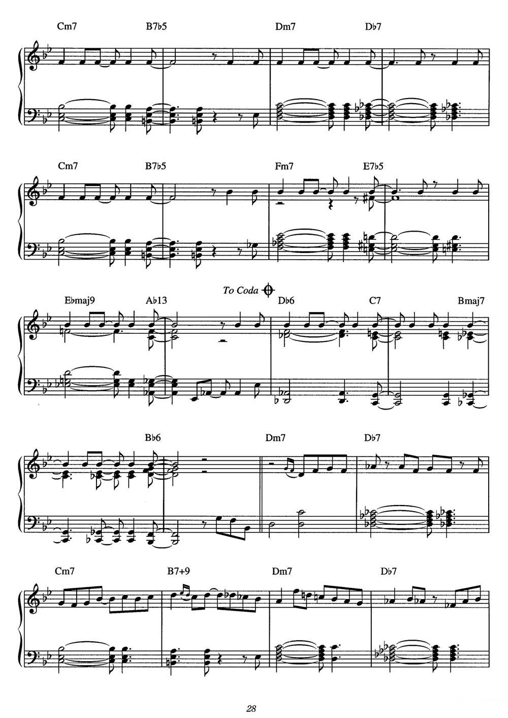 One Note Samba（samba de uma nota so）（爵士钢琴酒吧独奏钢琴谱）钢琴曲谱（图3）