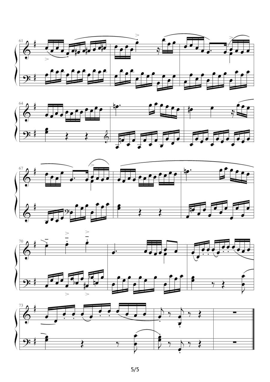 C大调第16钢琴奏鸣曲K.545（第二乐章）钢琴曲谱（图5）